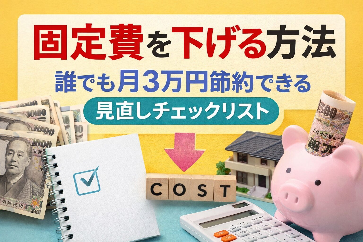 固定費を下げる方法｜誰でも月3万円節約できる見直しチェックリスト