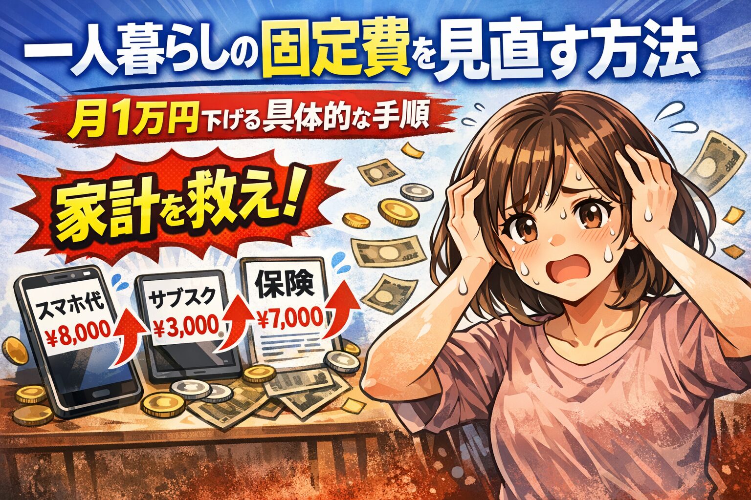 一人暮らしの固定費を見直す方法｜月1万円下げる具体的な手順【完全ガイド】