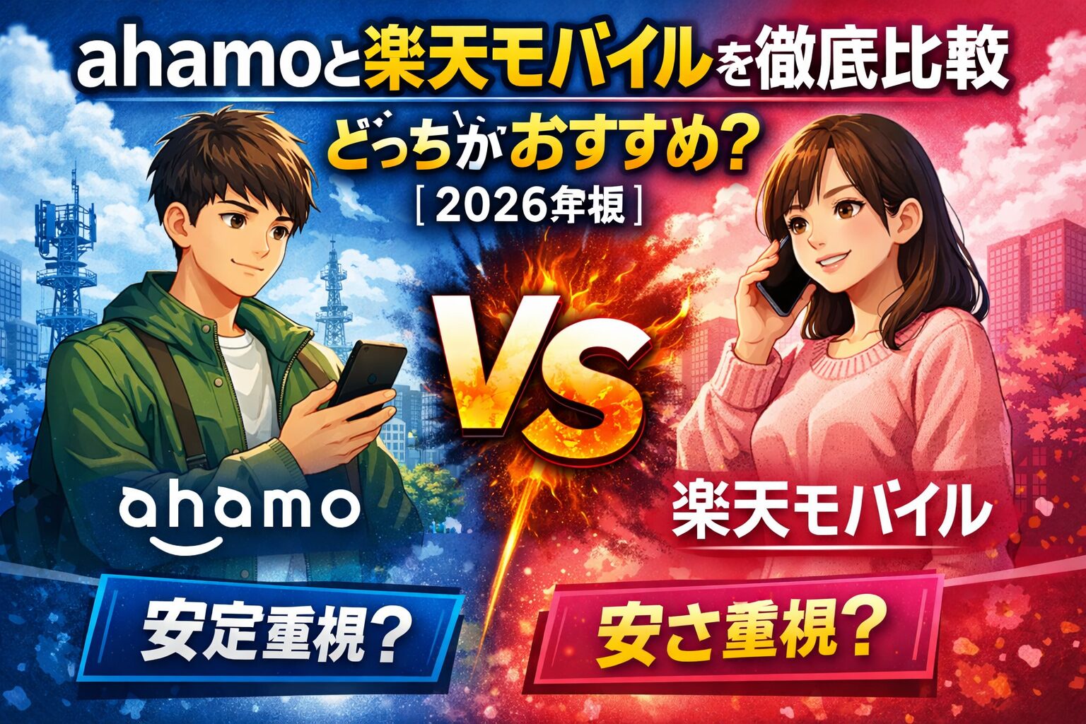 ahamoと楽天モバイルを徹底比較｜どっちがおすすめ？【2026年版】