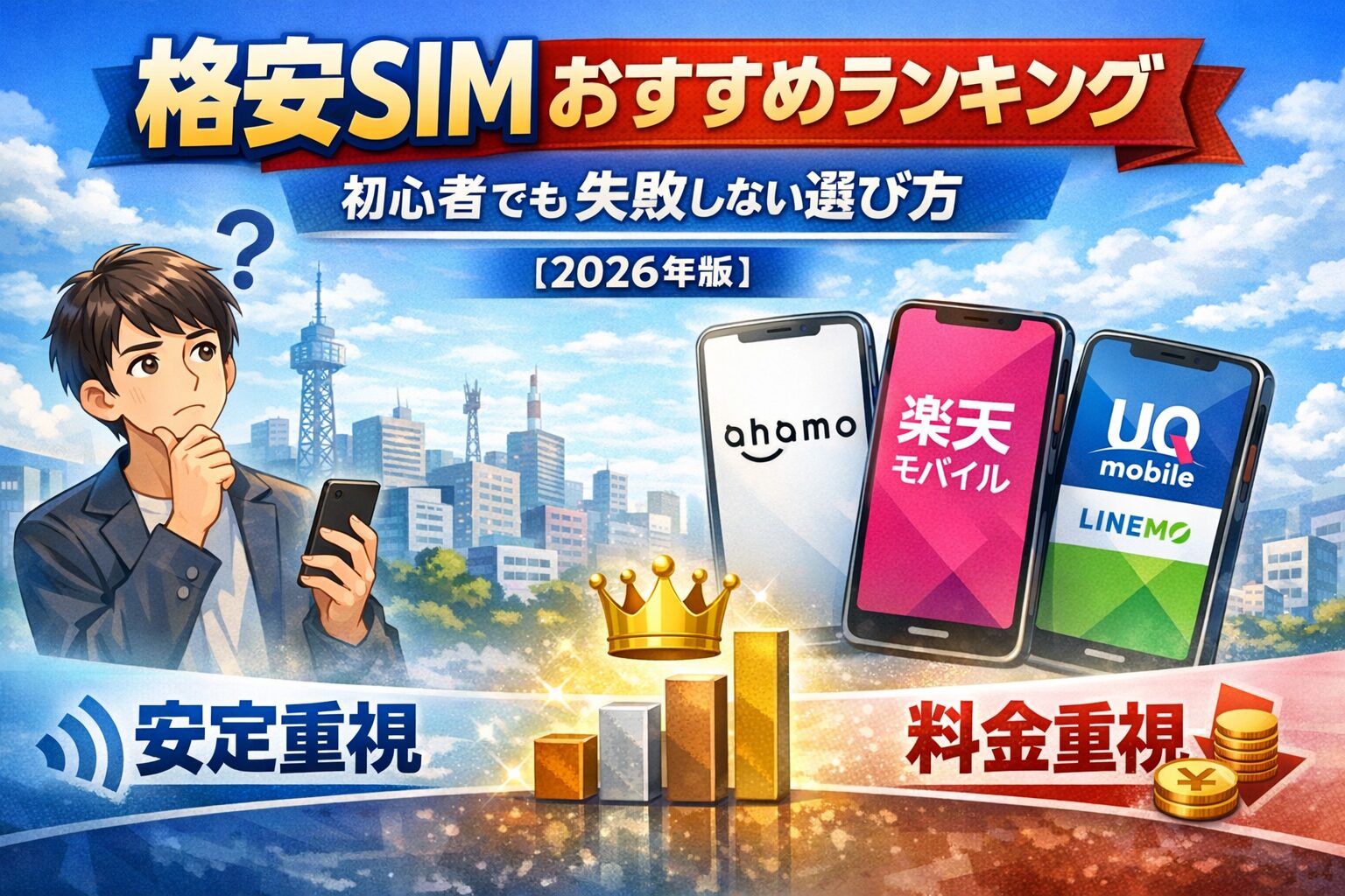 格安SIMおすすめランキング｜初心者でも失敗しない選び方【2026年版】
